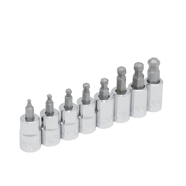 3/8" Drive Ball End Hexagonal Bit, Metric, 8 pcs